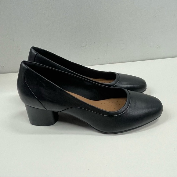 New Clarks Un Cosmo Step Womens Pumps Black Leather Size 11 - Picture 3 of 14